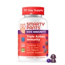 SmartyPants Kids Immunity Elderberry Gummies: Kids Immune Support Supplement, Vitamina C, Vitamina D, Vitamina B6 &amp; B12 y Zinc, Gluten Free, Elderberry Flavor, 60 Cuenta (30 Day Supply)