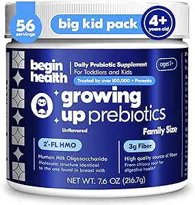 Comienzo de la salud Creciendo Prebióticos para Niños 56-Packs ← Prebiótico Soluble Powder Stool Softeners y Digestive Gut Health Suplemento ideal para mezclar con niños Bebidas diarias y alimentos blandos - Desflavorado
