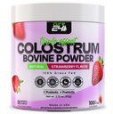 Bovine Colostrum X3 Suplemento Polvo para Humanos, 100% Puro Todo Grass Natural Superfood, High IgG, Plus Probiótico &amp; Prebiótico, Sabor de Fresa Natural, Made in USA