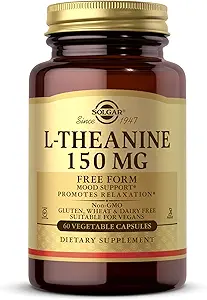 Solgar L-Theanine 150 mg - 60 cápsulas vegetales - promueve la relajación - No GMO, Vegan, Kosher &amp; Gluten Gratis - 60 servicios