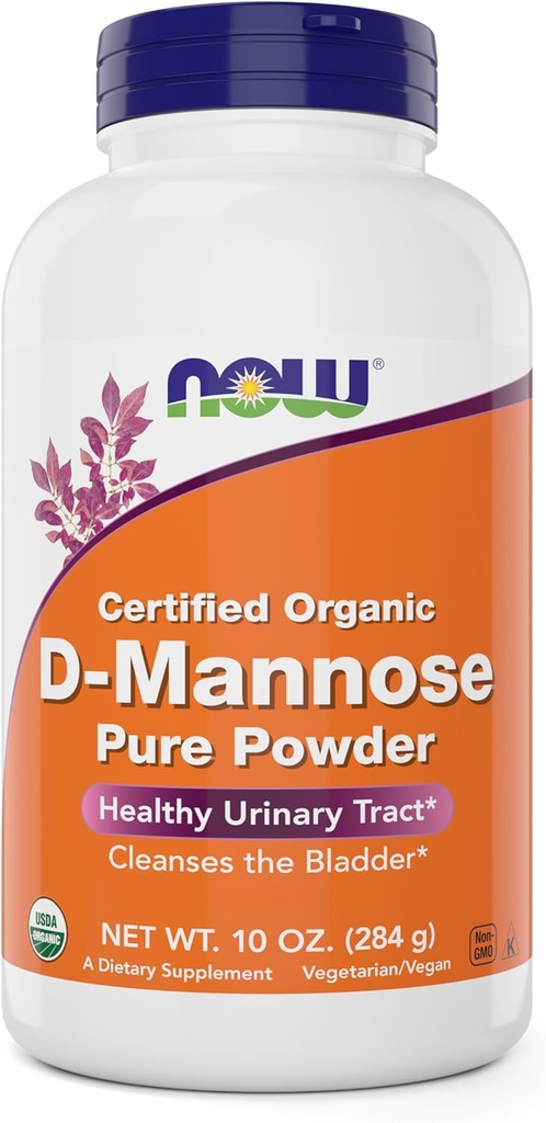AHORA Alimentos Puro, Orgánica D-Mannose 10 oz Polvo - Limpiador de vejiga y Suplemento de Salud de Tracto urinario - No GMO - Vegan Friendly - 2000mg / 2 Gramos por Servir