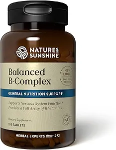 Complejo B equilibrado de Sunshine de la naturaleza, 120 Tablets ← B Complejo vitaminas para apoyar la digestión y el sistema nervioso Salud con fórmula vegetariana