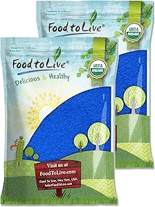 Alimentos para Vivir Orgánica Azul Espirulina Polvo, 16 Libras – No GMO, Puro Azul-Grand Algae Extracto, Vegano, No-Irradiado, Grande para Jugos, Smoothies, Shakes, Bebidas, y Colorear Alimentos