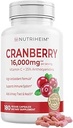 Píldoras extractoras de arándano Suplemento 25% Proanthocyanidins with Vitamin C - Urinary Tract, Skin, Immune Support - 180 Veggie Capsules - Non-GMO, Gluten-Free, Vegan Friendly