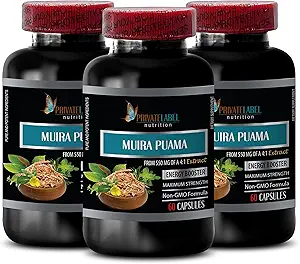 suplementos energéticos para hombres - MUIRA PUAMA EXTRACT 2200Mg - MALE ENHANCEMENT - impulso energético - muira puama para hombres - muira puama para mujeres - muira puama herb - muira puama root extract - 3 Bot 180 Caps