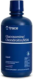 Trace Minerals Glucosamine/Chondroitin/MSM - Suplemento líquido Ayudas Body Mineral Health - Soporte para la fuerza ósea " Joint Health - Mobility Support Supplement - Natural Blueberry Flavor, 32 fl oz