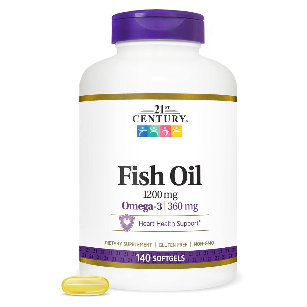 21st Century Fish Oil 1200 mg Softgels, 140 Count
