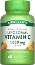 Verdad de la naturaleza Liposomal Vitamina C TEN 1650mg ANTE 60 Softgels Silencio No GMO &amp; Gluten Suplemento Gratis