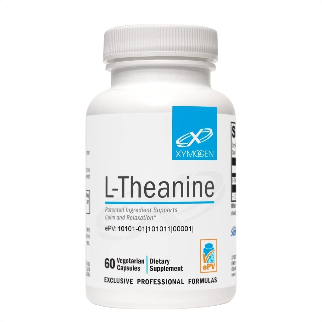 XYMOGEN L-Theanine - Patented Suntheanine L theanine 400mg Por Serving - Suplemento de Aminoácidos para apoyar la calma + relajación sin somnolencia, Salud del hígado (60 cápsulas)