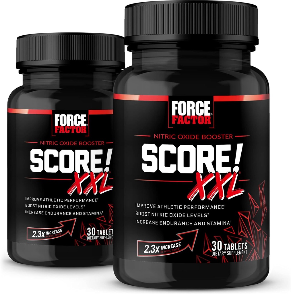 ¡Punto de FACTOR! XXL, 2-Pack, Nitric Oxide Booster Suplemento para Hombres con L-Citrulline, Maca Negra, " Tribulus to Improve Athletic Performance, Increase Stamina, " Support Blood Flow, 60 Tablets