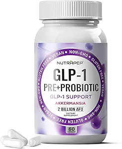 Akkermansia Muciniphila GLP-1 Probiotic Supplements - 2 Billion AFU with Xylooligosaccharides XOS Clostridium Bifidobacterium Increases GLP1 Production - Gluten Free Vegan Capsules for Men Women