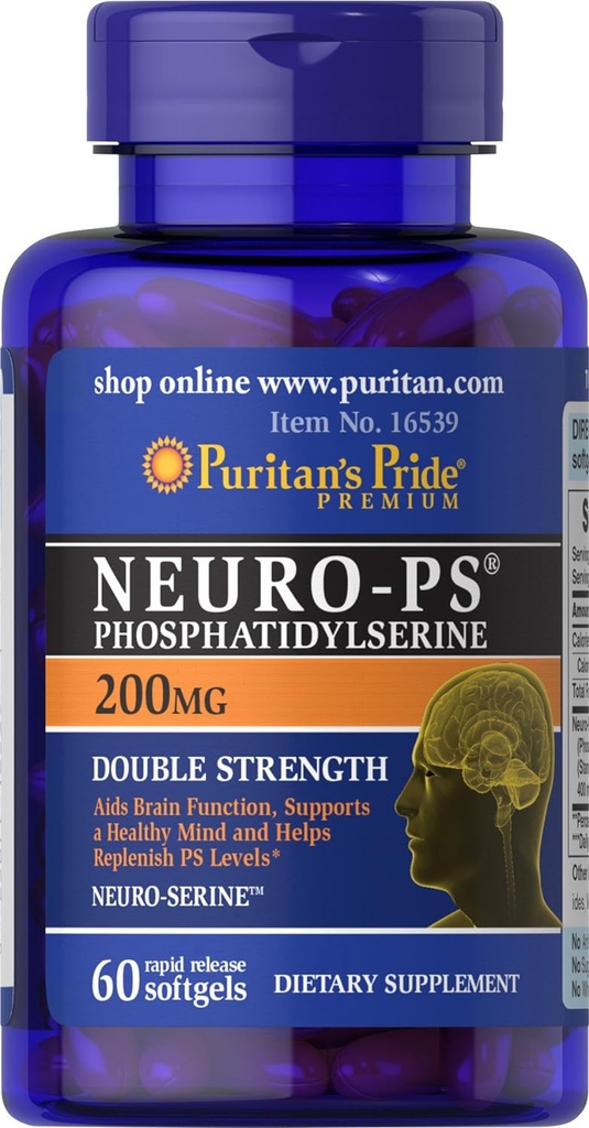 Puritans Pride Neuro-ps (fosfatidylserine), Blanco, 60 Cuenta (Pack of 1)