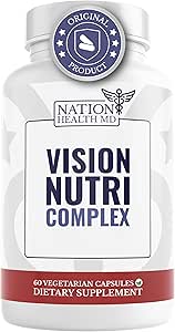 Complejo Visión Nutri - Vitaminas Oculares con Lutein, Bilberry - Ojo y Visión Salud para Hombres &amp; Mujeres - 60 cápsulas