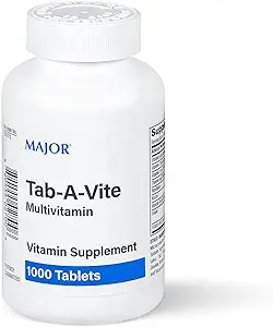 MAJOR Tab-A-Vite Multivitamin Tablets - Multivitamínico sin gluten para adultos, apoya la salud general, suplemento multimineral, 1000 Condes