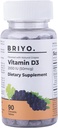 Briyo Vitamin d3 chewable Tablet - 2000 UI (50 mcg Por Serving) - Delicious Natural Grape Flavor, 90 Conde