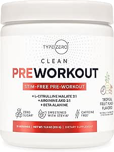 Bomba de estimulación ultra limpia gratis Pre Workout + Nitric Oxide Booster (Fruit Punch) Beetroot, 7G Arginine Citrulline Malate, Betaine, Beta A, ACV+ - Sugar/Caffeine Free Natural Non Stim Preworkout Hombres &amp; Mujeres