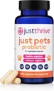 Just Thrive Just Pets Probiótico - Probióticos Digestivos diarios para perros y gatos - 4 Billones CFUs Pet Probiótico, 30 cápsulas