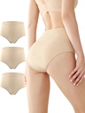 Ropa interior de incontinencia de BATTEWA para mujeres, ropa interior limpia Absorbencia limpia Cotton Panties Leakage Protective 50ML(Beige,2X-Large,3-Pack)