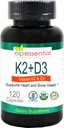 ELP ESSENTIAL Vitamina K2 con D3 Suplemento de Bonificación y Sanidad cardíaca,Capsules K2+D3 Vitaminas 120 cápsulas