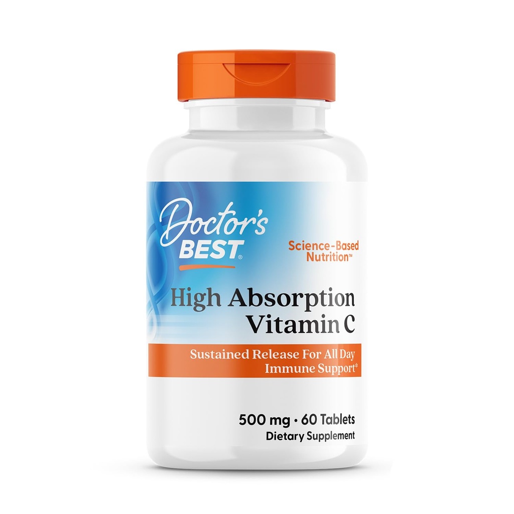 Doctores Mejor alta absorción Vitamina C con PureWay-C, liberación sostenida para todo el día Apoyo inmunológico, no GMO, libre de gluten, soy libre, Vegan 60 tabletas