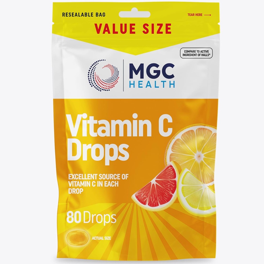 Cough Drpos - Citrus surtidos + Vitamina C Flavor - 80 Cuenta (Pack of 1)
