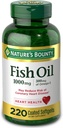Aceite de pescado abundante de la naturaleza 1000 mg Coated Softgels, 220 Conde