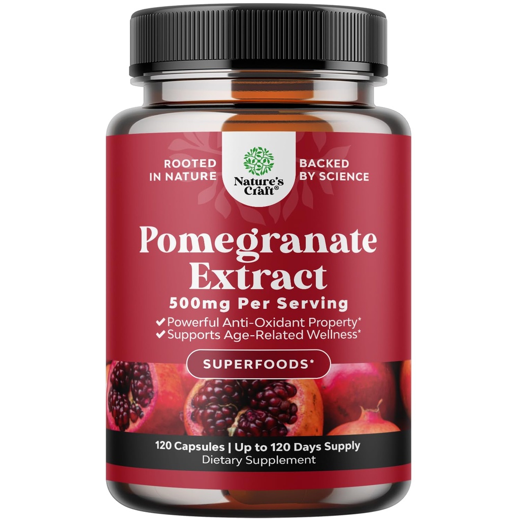 Avanzado Antioxidante Superalimentos Suplemento Pomegranado - Polífenos Extractos Naturales Suplemento para la Salud del Corazón y Soporte Conjunto - Redes Superalimentos Powder cápsulas para hombres y mujeres 120ct
