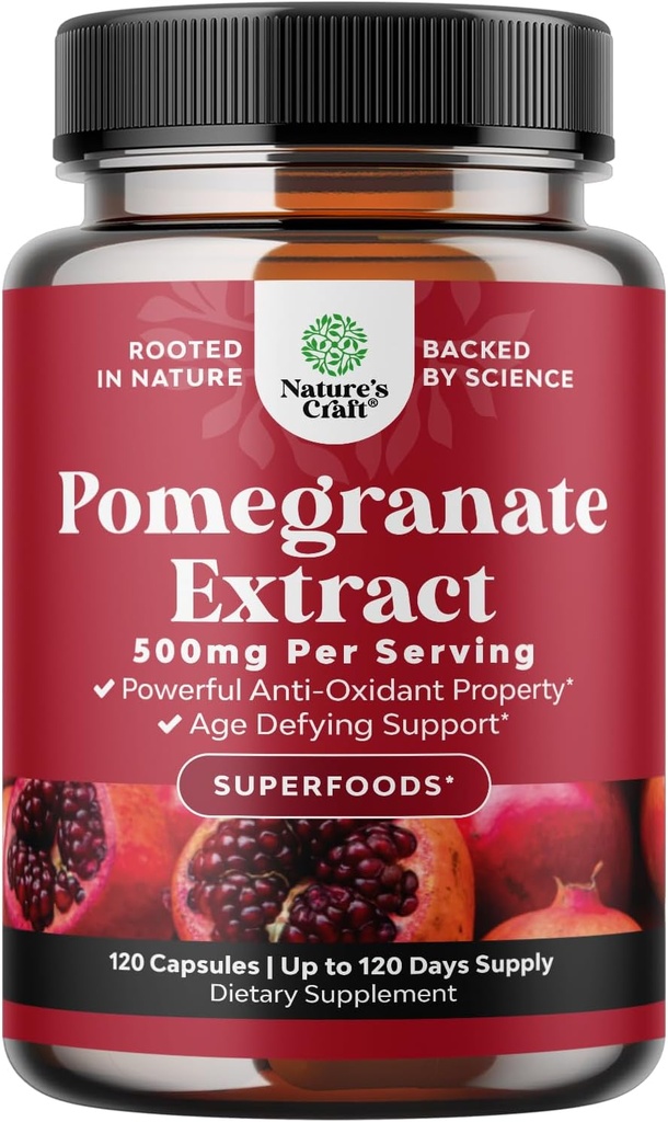 Avanzado Antioxidante Superalimentos Suplemento Pomegranado - Polífenos Extractos Naturales Suplemento para la Salud del Corazón y Soporte Conjunto - Redes Superalimentos Powder cápsulas para hombres y mujeres 120ct