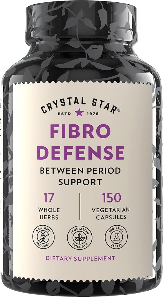 Crystal Star Fibro Defense, 150 cápsulas - Salud de la mama y la uterina entre períodos - Natural Herbal Suplemento Caps para Mujeres - Vegetariano, No GMO