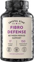 Crystal Star Fibro Defense, 150 cápsulas - Salud de la mama y la uterina entre períodos - Natural Herbal Suplemento Caps para Mujeres - Vegetariano, No GMO