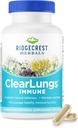 RidgeCrest Herbals ClearLungs Immune, Lung Support Supplement with Mullein, Elderberry, Zinc, Vitamina C, Vitamina A, Olive Leaf (60 Caps, 30 Serv)