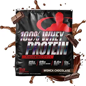 Goliat Labs 100% Whey Protein, Cold Filtrado Whey Protein - Entrega rápida de aminoácidos - Coco natural para un rico sabor de chocolate - Tub Pesa 5 libras, Contiene 68 Servimientos