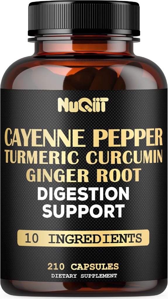 Cayenne Pepper Suplemento con Turmeric Curcumin Root, Ginger Root, Ceylon Cinnamon Bark " Más - Sistema Inmunitario, Salud Conjunta " Asistencia sanitaria digestiva - 210 cápsulas