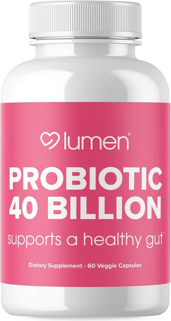 Lumen Naturals Probióticos 40 Billones CFU ← Probióticos para Mujeres y Hombres Silenciosos Apoyo Digestión, Gut Health &amp; Immune System with Digestive Enzymes - 60 Veggie Count