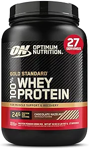 Optimum Nutrition Gold Standard 100% Whey Protein Powder, Chocolate Hazelnut, 2 libras (Packaging May Vary)
