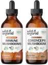 Wild &amp; Organic Immune Mushroom Tincture 4 fl oz & Cordyceps Tincture 4 fl oz