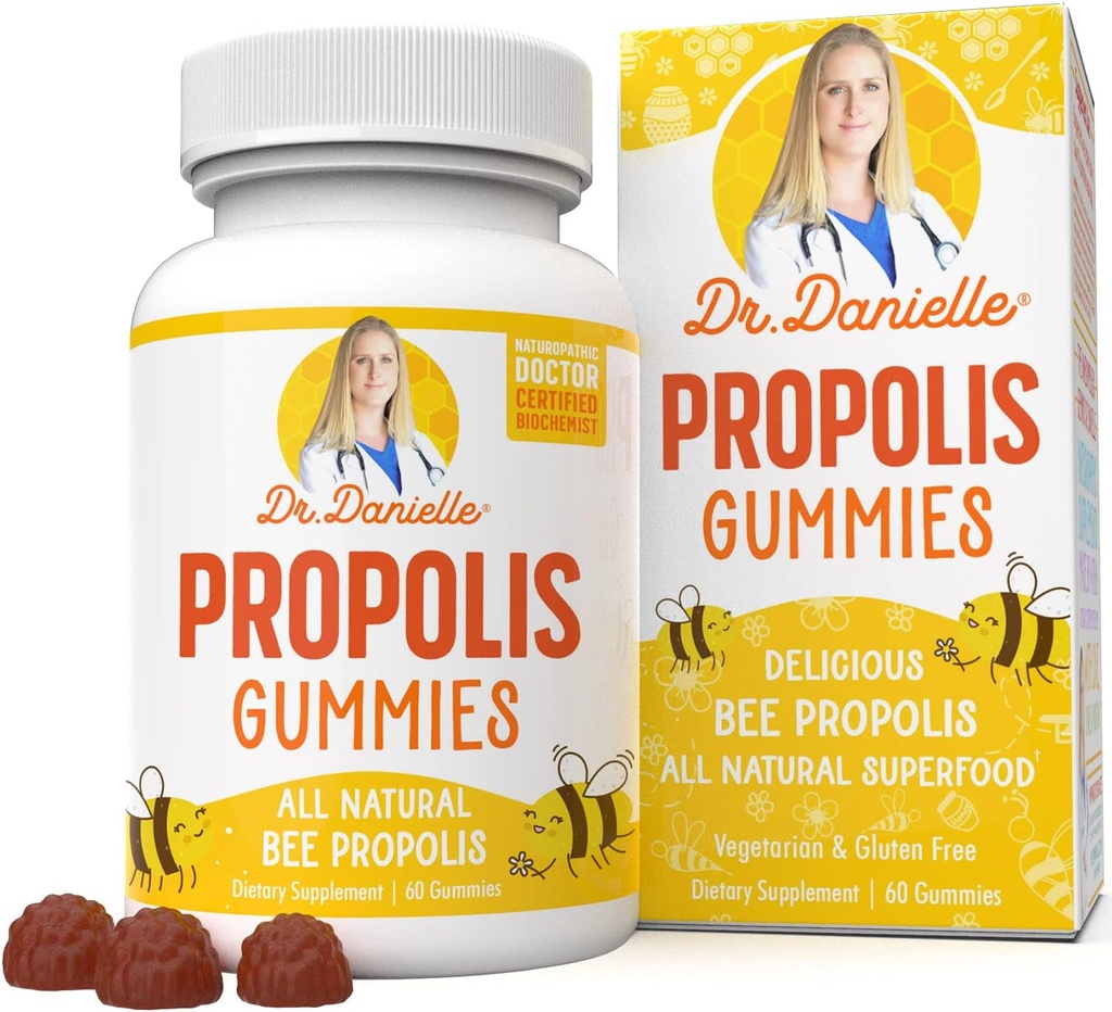 Propolis Gummies por Dr. Danielle, Best Propolis Gummy Suplemento, 500mg