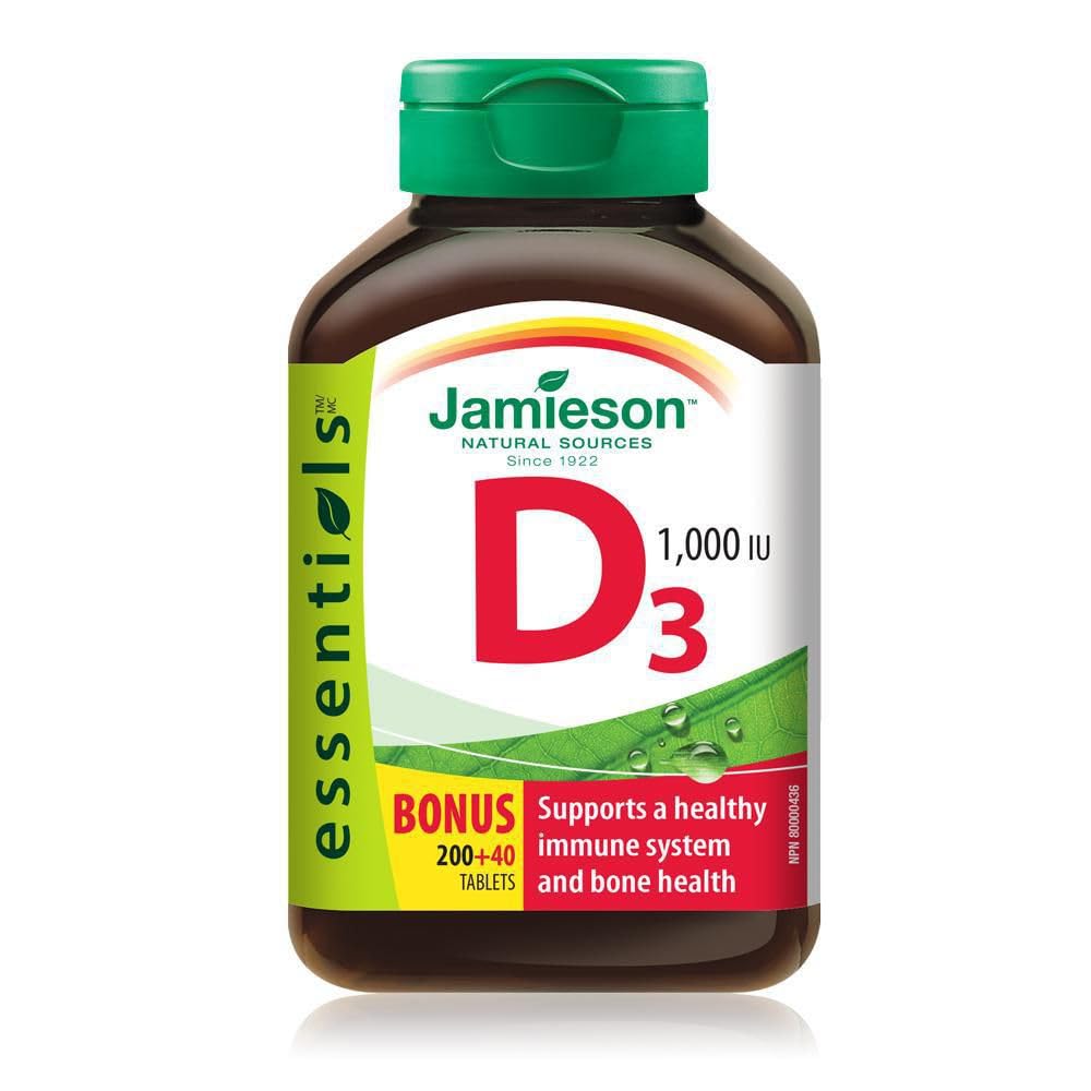 Vitamina D3 1000 UI Bonus -240 fichas Marca: Jamieson Laboratories