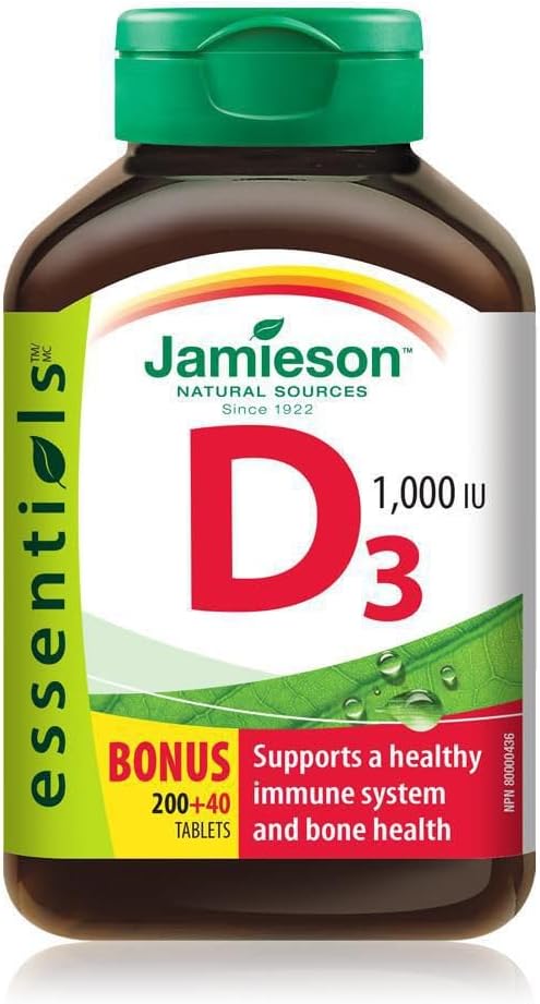 Vitamina D3 1000 UI Bonus -240 fichas Marca: Jamieson Laboratories