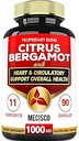 11 in 1 Citrus Bergamot Suplemento 1000mg con Black Chokeberry, Berberine HCl &amp; Más - 90 cápsulas - Apoyo a la salud del corazón, sistema inmunológico, producción de energía