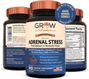 Crecer Vitamina Adrenal Stress Advanced Formula, Orgánica KSM-66 Ashwagandha con AlphaWave L-Theanine, 5-HTP, Magnesium Blend - Alivio de estrés diario, Mood Support, Cognitive, Brain Health, 90 cápsulas