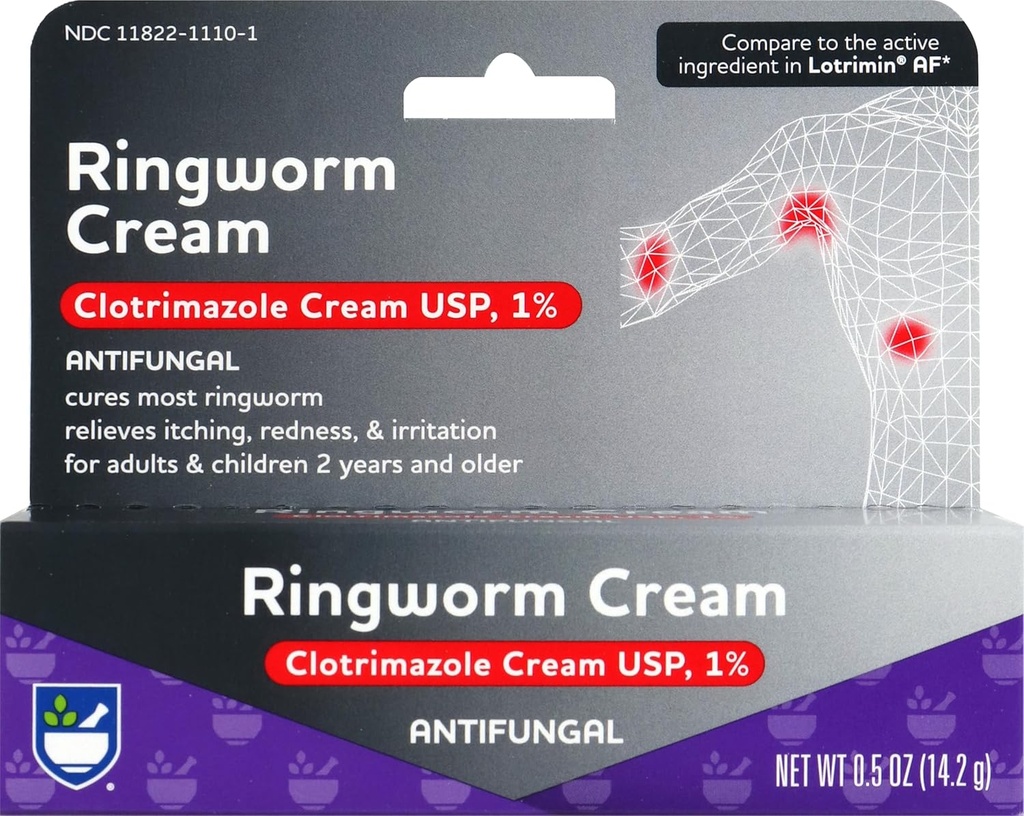 Rite Aid Antifungal Ringworm Clotrimazole Cream, 0,5 oz (15 g) Silencio Antifungal Cream ¦ Jock Itch Treatment ← Anti Fungal Skin Cream Treats Athlete's Foot Cream  durable Antifungal Cream for Skin