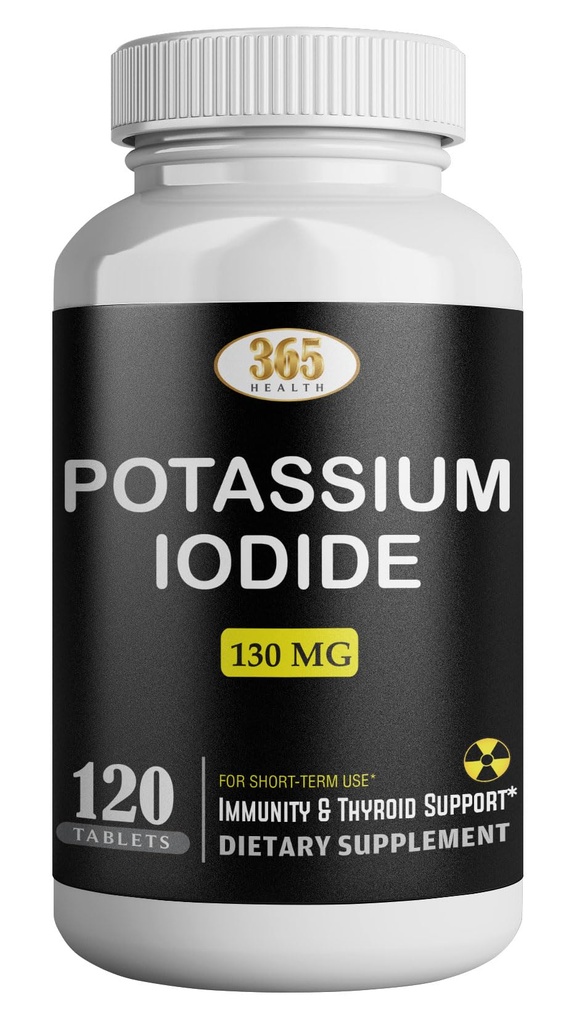 Potassium Iodide130 mg - KI Tablets- Potassium130 mg - USA Made Potassium Iodine Pills YODO Naciente, Yoduro de potasio - 120 Tablets