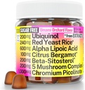 Levadura roja arroz alfa lípoico Ubiquinol CoQ10 Citrus Bergamot Beta-Sitosterol Chromium Picolinate Sugar-Less Gummies w Lion's Mane Turkey Tail Reishi Cordyceps Chaga, Pills Capsules Suplemento Alt