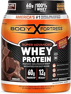 Fortaleza del cuerpo 100% Whey, Polvo Proteína Premium, Chocolate, 1.78lbs