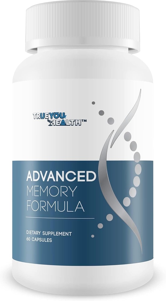 Fórmula de Memoria Avanzada - por True You Health - Nuestra Mejor Memoria &amp; Brain Formula - Formulado con Ginkgo Biloba y otros ingredientes premium para el rendimiento cognitivo, el enfoque y la claridad
