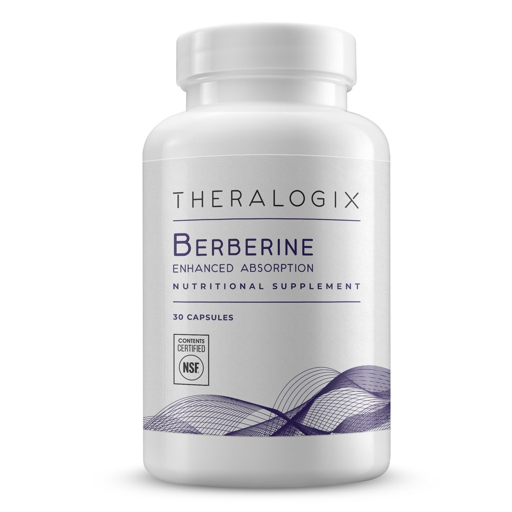 Theralogix Berberine Enhanced Absorption - 30-Day Supply - Made with Berberine Phytosome to Help Support Healthy Metabolism &amp; Hormone Balance* - NSF Certified - 30 Capsules