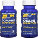 NATURAL STACKS Dopamine &amp; Acetylcholine Brain Food Bundle - Supports Mental Drive and Cognitive Function* - 120 Total Capsules