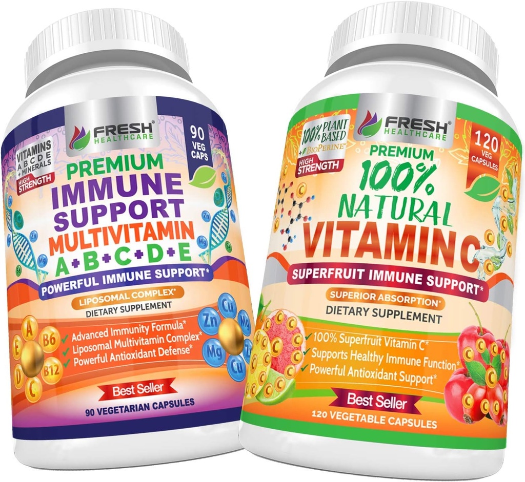 FRESH HEALTHCARE Immune Multivitamin and Natural Vitamin C - Bundle