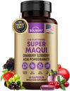 Ecológico Super Maqui Berry Capsules - Superfood Powder - Elderberry Extract, Cranberry, Pomegranate, Acai - Dry Eye &amp; Tear Support, Gut Health, Skin - 60 Vegan Capsules, Non GMO, Gluten Free Supplement